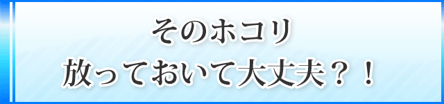 そのホコリ放っておいて大丈夫？！