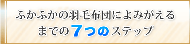 ふかふかの羽毛布団によみがえるまでの7つのステップ